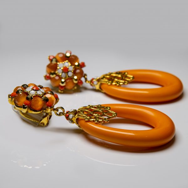 Aretes ovalados naranja