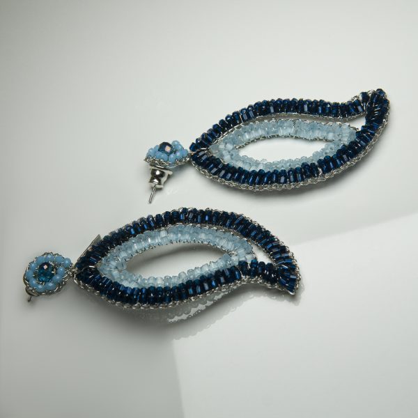 Blue Leaves Earring