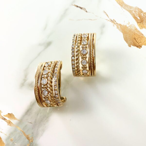 Aretes de Oro 14k & Diamante