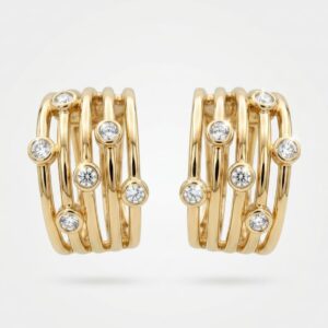 Aretes de Oro 14K Y Diamantes