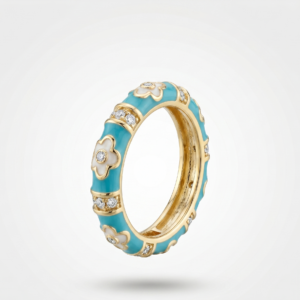 ANILLO ETERNITY TURQUESA FLORAL