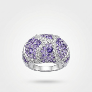 ANILLO 925 PLATA O CLEAR CON AMATISTA