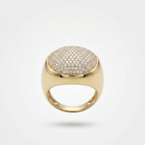 ANILLO REDONDO CON PAVE GOLD