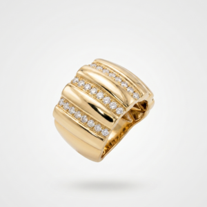 Anillo de Oro 14K con Pavé de Diamantes