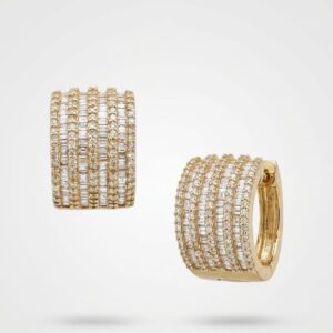 ARGOLLAS ORO 14K LINEAS EN DIAMANTES