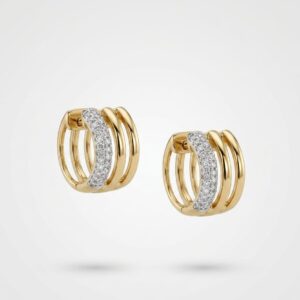 Argollas 14k oro y diamante.