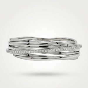 PULSERA ORO BLANCO & DIAMANTE 14K