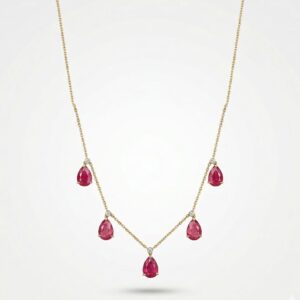 Collar 14k Turmalina Rosa