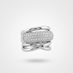 ANILLO ORO BLANCO Y DIAMANTES