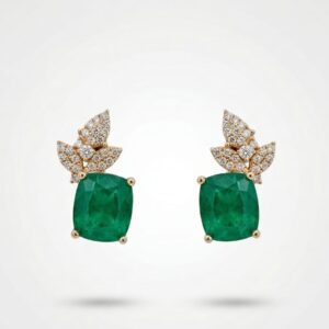 ARETES EN ORO 14K CON ESMERALDAS