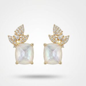 Aretes de Esmeralda y Diamantes en Oro 14K