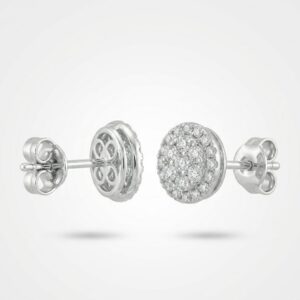 Aretes de Diamantes en Oro Blanco 14K