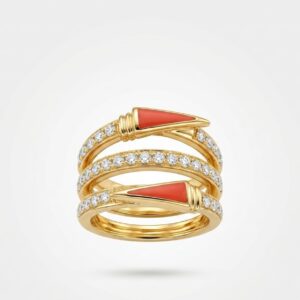 ANILLO TRIPLE "VANGUARDIA DE CORAL"