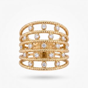 Anillo Red de Oro y Diamantes