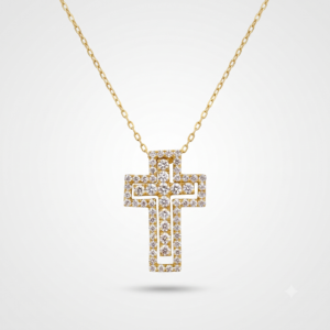 Cadena Crucifijo con Diamantes 18k