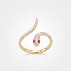 Anillo serpiente Ruby Oro 18k