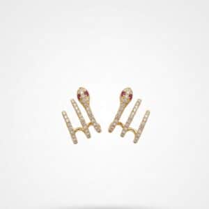 Aretes Serpientes Ruby 18k